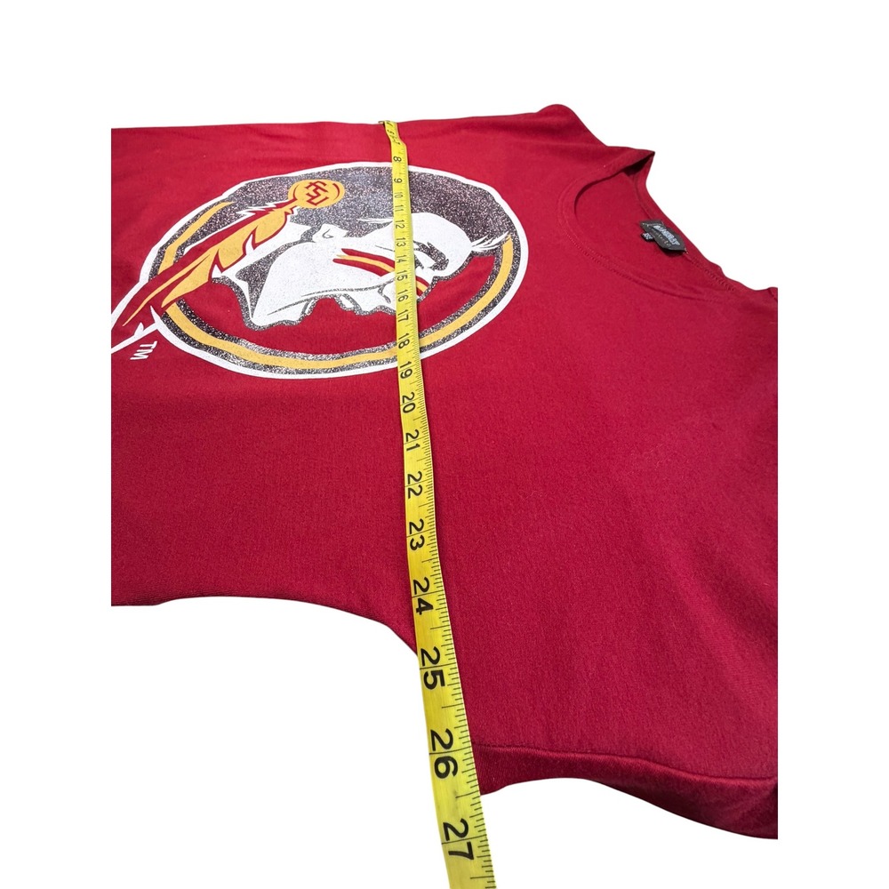 Gameday Couture FSU Florida State Seminoles Leopard Glitter Top XS/S Oversized - Picture 5 of 6